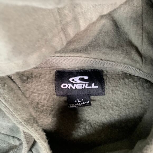 O'Neill Olive Green Graphic Hoodie Mens L Sweatshirt Surf Wave Skate Y2K - Picture 5 of 10